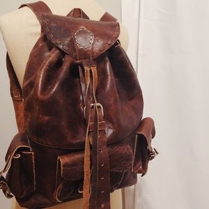 Brown Leather Backpack